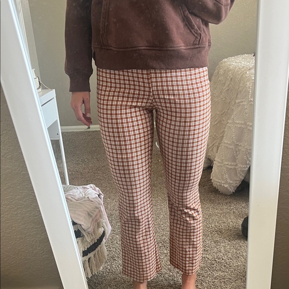 Altar'd State Pants - Altar'd State Brown and White Plaid Pants
